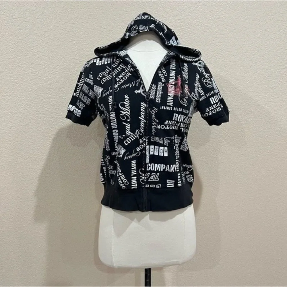 Feathers Royal Motor Company Short Sleeve Full Zip Hoodie Medium - Picture 13 of 16